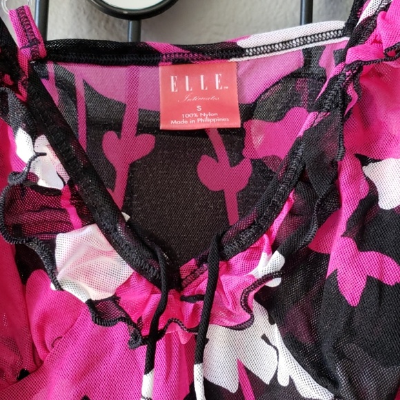 Babydoll Nighty  Pink/Black/White by ELLE - Picture 4 of 7